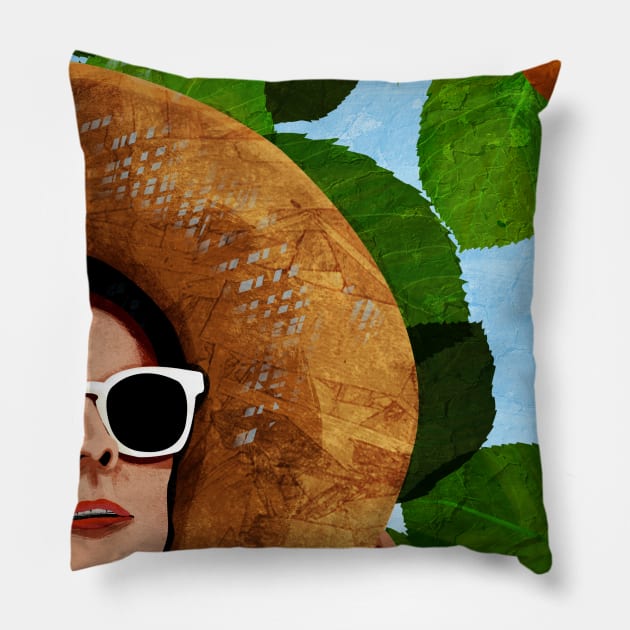 Retro Summer Pillow by KatherineBlowerDesigns