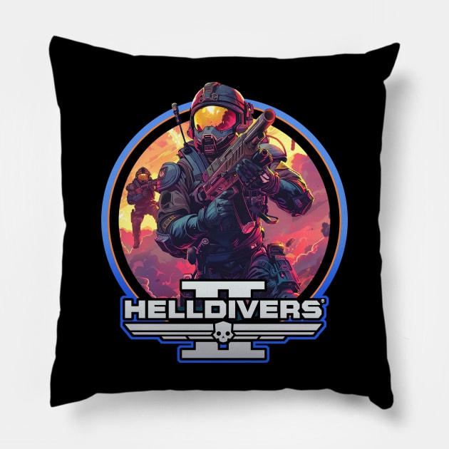 Helldivers Pillow by Trazzo