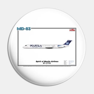 McDonnell Douglas MD-83 - Spirit of Manila Airlines (Art Print) Pin