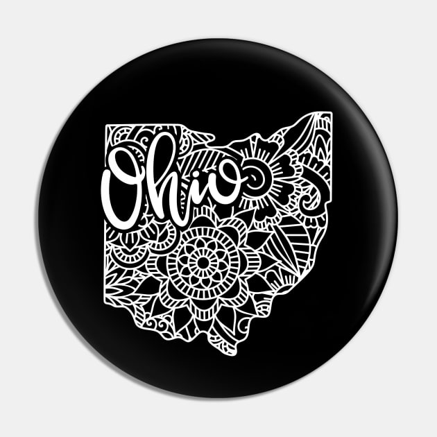 Ohio USA Mandala Art Gift Pin by JKFDesigns