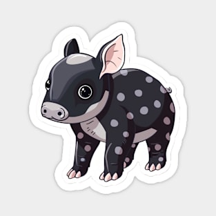 Cute Mountain Tapir Illustration - Adorable Animal Art Magnet