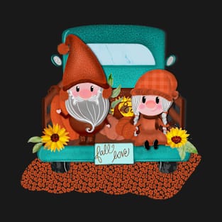 Fall truck with gnomes T-Shirt