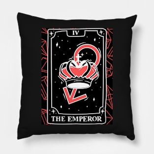 The Emperor Tarot Card and Crystals Graphic Pillow