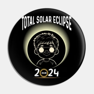 Solar Eclipse 2024 Shirt Total Eclipse April 8th 2024 Kid Boy Pin