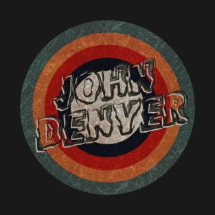 Retro Color Typography Faded Style John Denver T-Shirt