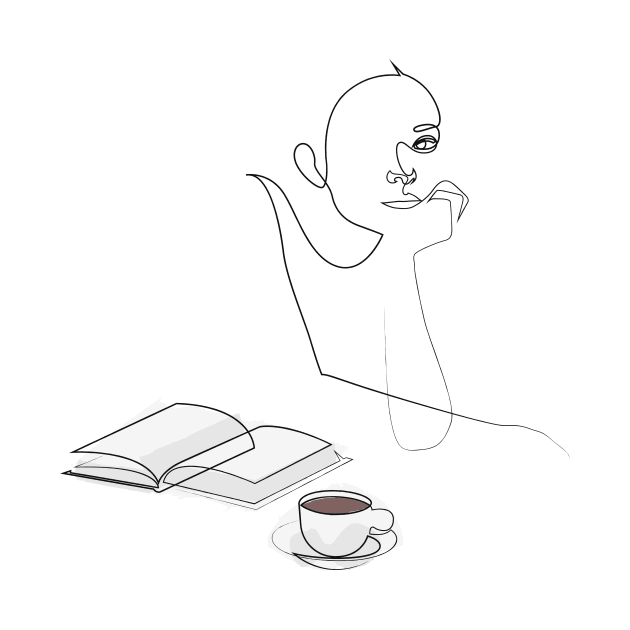 anticipation - girl with coffee and book by addillum