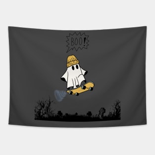 Skate Ghost Halloween Tapestry