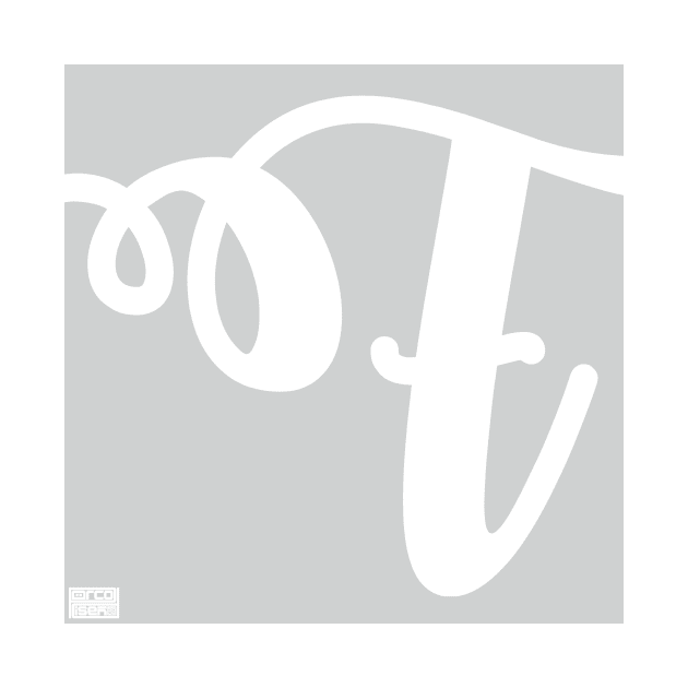 Letter F Elegant Cursive Calligraphy Initial Monogram by porcodiseno