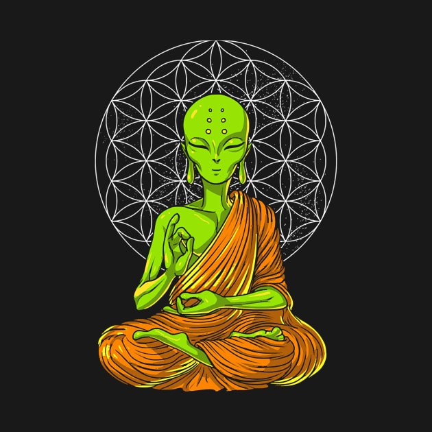 Alien Buddha Meditation Yoga UFO by leohat89-04