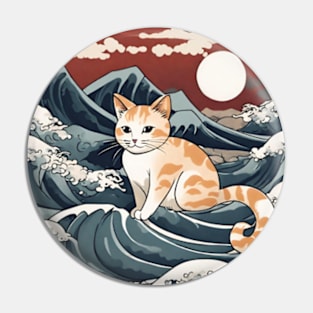 orange cat japanese art syle Pin