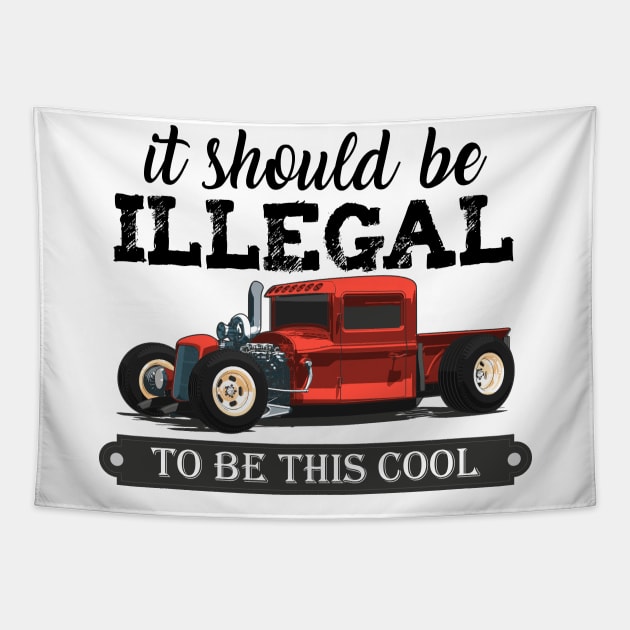 it should be illegal to be this cool funny red muscle car Tapestry by OCEAN ART SHOP