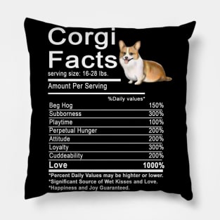 Funny Corgi Facts Nutrition Gift Cardigan Pembroke Pillow