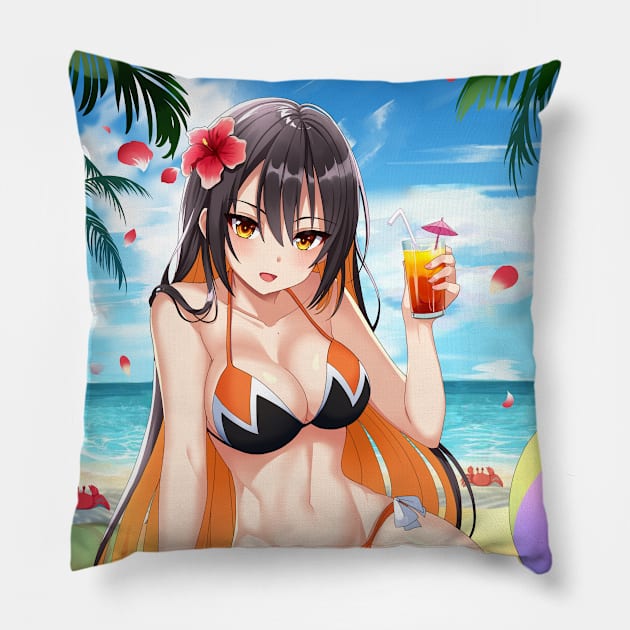 Monerochan on Beach Pillow by Monero Art Fund