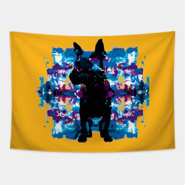 Patterdale Terrier Stencil Art Tapestry by Furrban