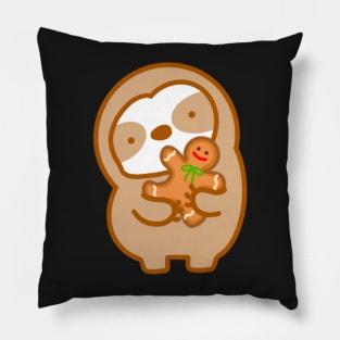 Cute Christmas Gingerbread Man Sloth Pillow