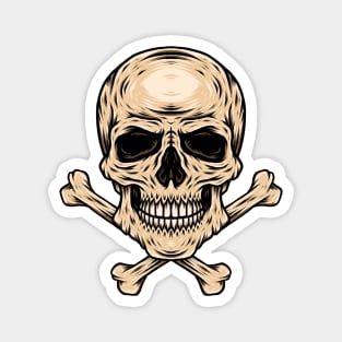 Skull with Crossbones Illustration Magnet