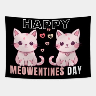 Happy Valentines Day Happy Meowentines Day Tapestry