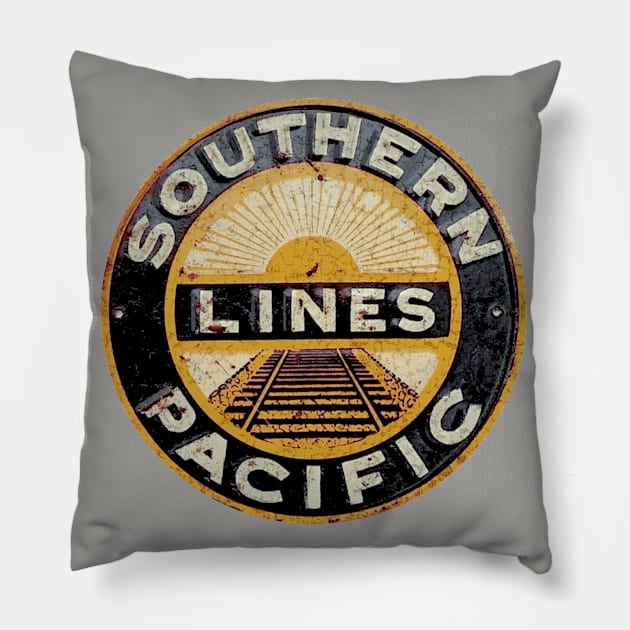 Southern Pacific Lines 1 Pillow by Midcenturydave