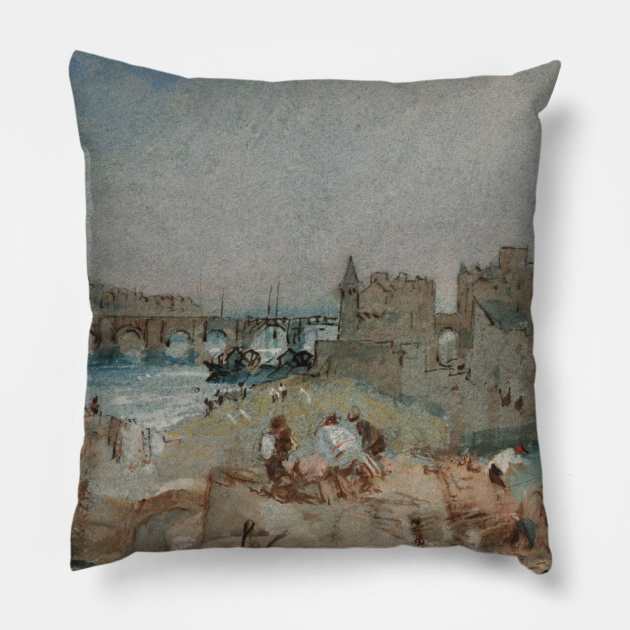 Angers, Looking South Down the Maine, 1826-28 Pillow by Art_Attack