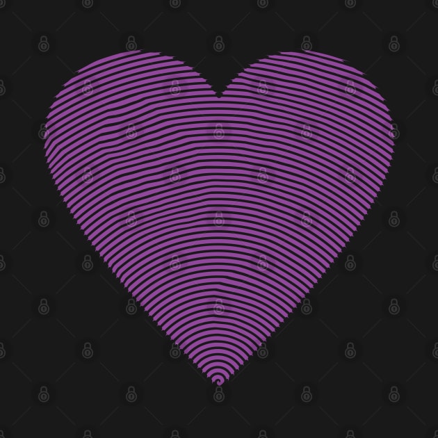 Stripes heart Art Design Purple by DragonXX