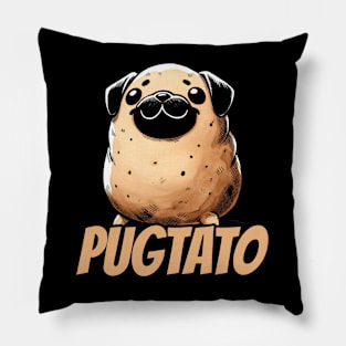 Potato Dog - Pugtato - Potato Pug Dog - Lazy Dog Pillow