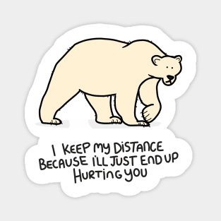 Grumpy Polar Bear Magnet