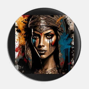 Fierce Egyptian Goddess Illustration Pin