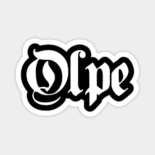 Olpe written with gothic font Magnet