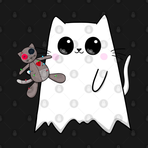 Ghost Cat Voodoo Doll by KilkennyCat Art