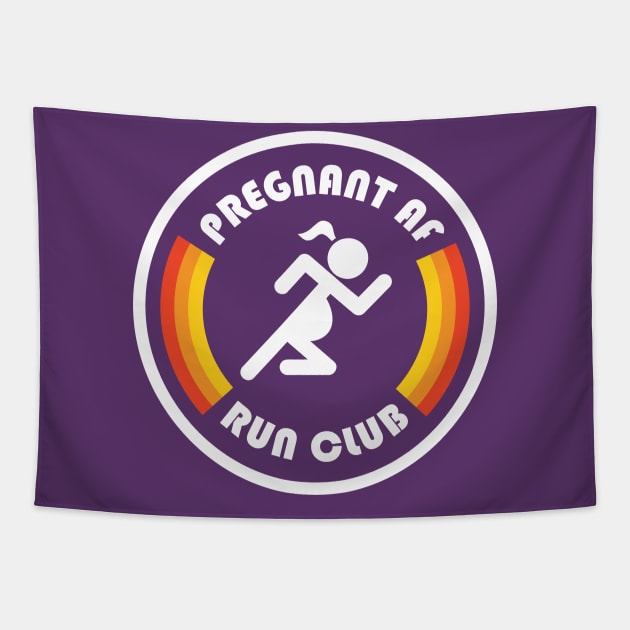 Pregnant AF Run Club Tapestry by PodDesignShop