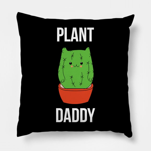 Kawaii Cactus Kitty Cat Plant Daddy Succulent Cacti Pillow by charlescheshire