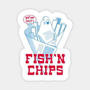 Retro Fish and Chips Design - English Food Magnet