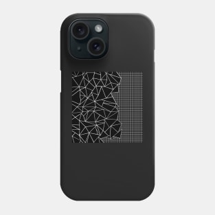 Abstract Outline Grid on Side Black Phone Case