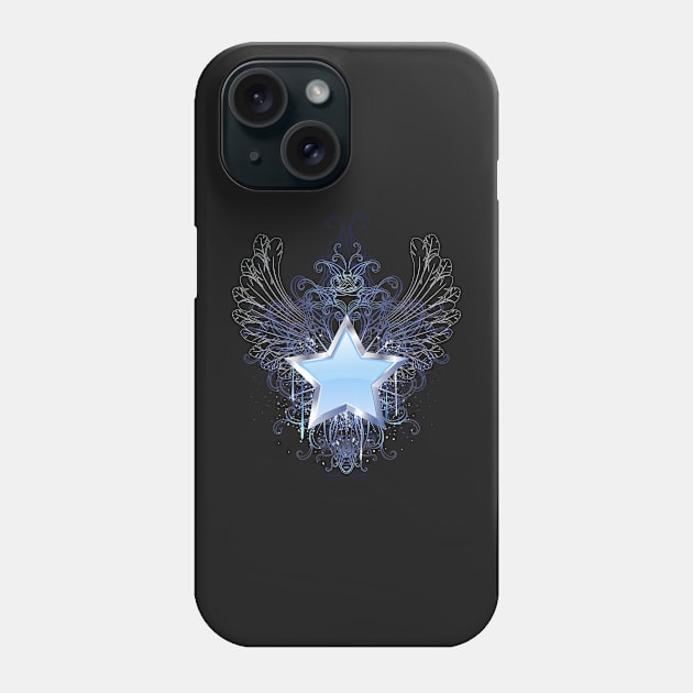 Blue Star on a Dark Background Phone Case by Blackmoon9