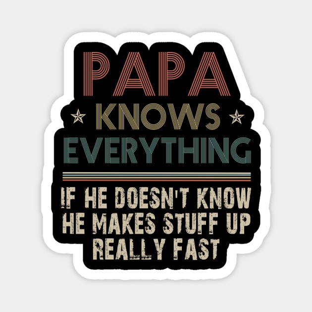 Vintage Papa Know Everything Gift For Father's Day Magnet by EduardjoxgJoxgkozlov