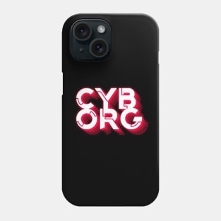 cyborg text effect red neon Phone Case