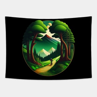 forest nautre mountain bike Tapestry