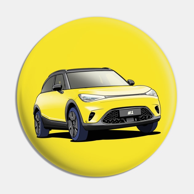 Smart 'Hashtag One' #1 Car in Yellow Pin by Webazoot