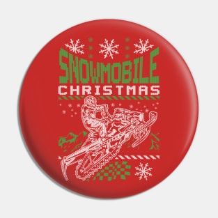 Snowmobile Christmas Riding Pin