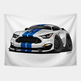 Modern American Muscle Car Cartoon Tapestry