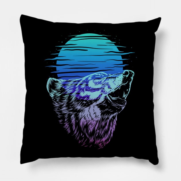 Wolf Moon Pillow by edwardechoblue
