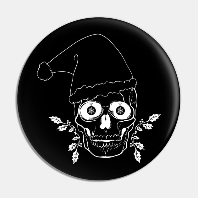 Merry Scary Christmas white Pin by Cranial Vacancy