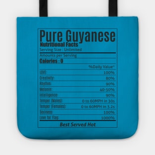 Pure 100% Guyanese West Indian Funny T-Shirt Tote