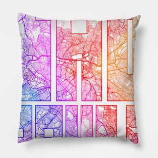 Sao Paulo, Brazil City Map Typography - Colorful Pillow