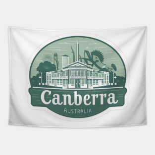 Canberra Australia Vintage Travel Sticker Tapestry