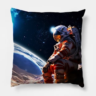 Interstellar Contemplation - Astronaut Space Pillow