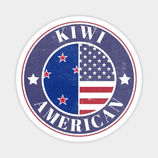 Proud Kiwi-American Badge - New Zealand Flag Magnet