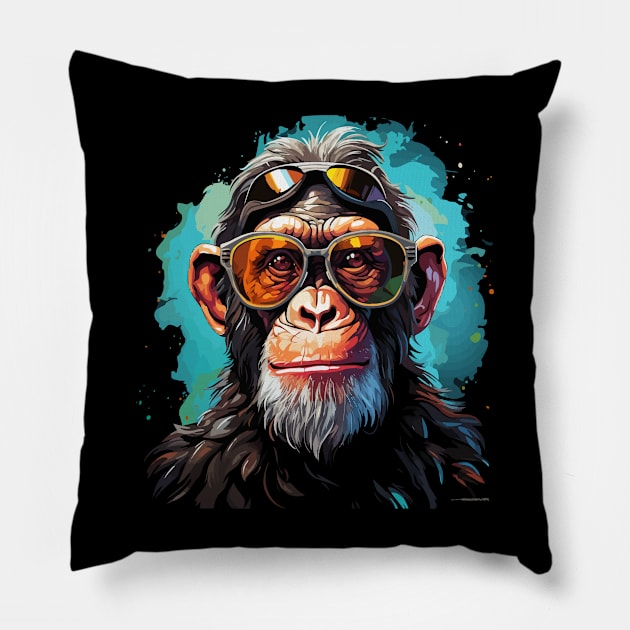 Chimpanzee Rainbow Pillow by JH Mart