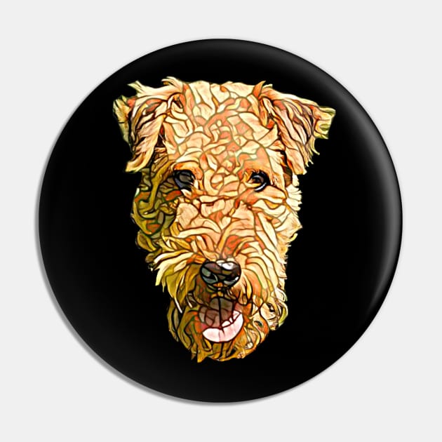 Airedale Terrier Face Pin by DoggyStyles