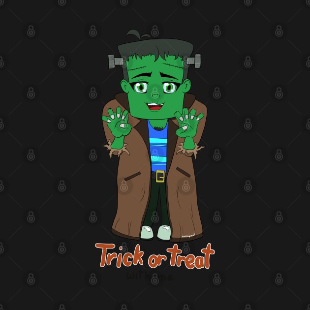 Halloween Spoopy Frankenstein trick or treat by Missing.In.Art